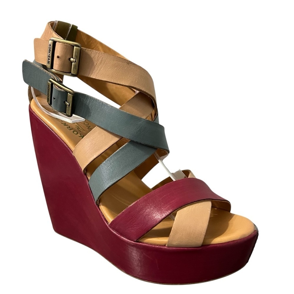 Kork Ease Hailey Cross Strap Wedge Sandals Size 7